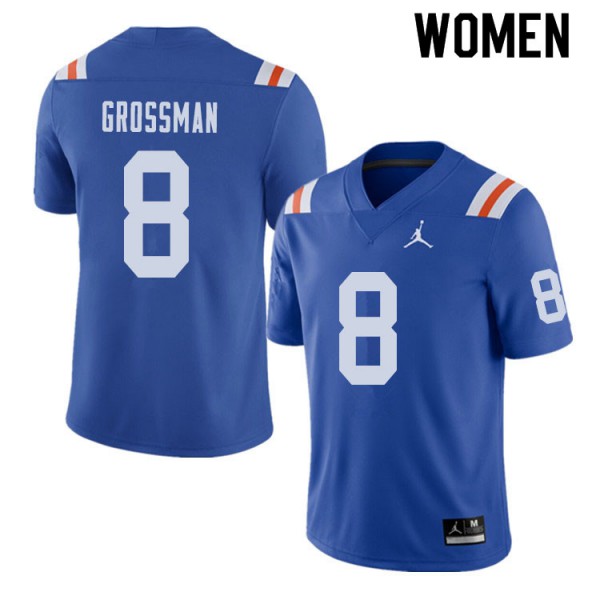 Jordan Brand Women #8 Rex Grossman Florida Gators Throwback Alternate College Football Jersey
